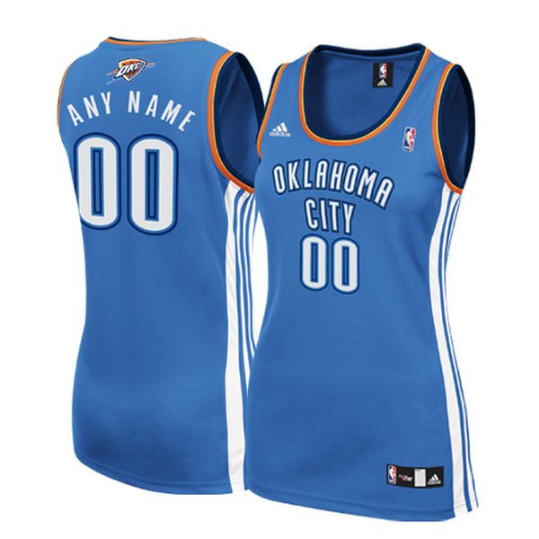 Women Oklahoma City Thunder Adidas Royal Custom Replica Road NBA Jersey